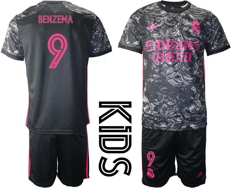 2021 Real Madrid away youth #9 soccer jerseys->customized soccer jersey->Custom Jersey